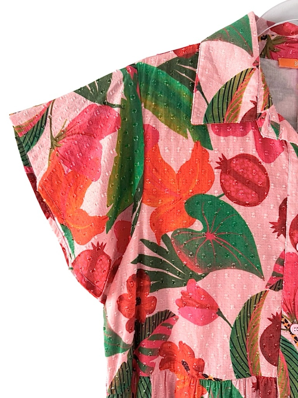 Briton Court Frenchi Maxi Dress Floral Viscose Coral Green Size Medium NWT - Picture 6 of 12